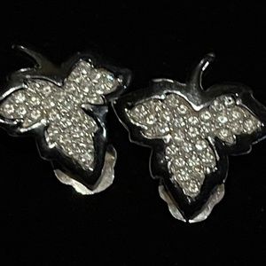 Vintage REJA pave set clip on earrings. RARE